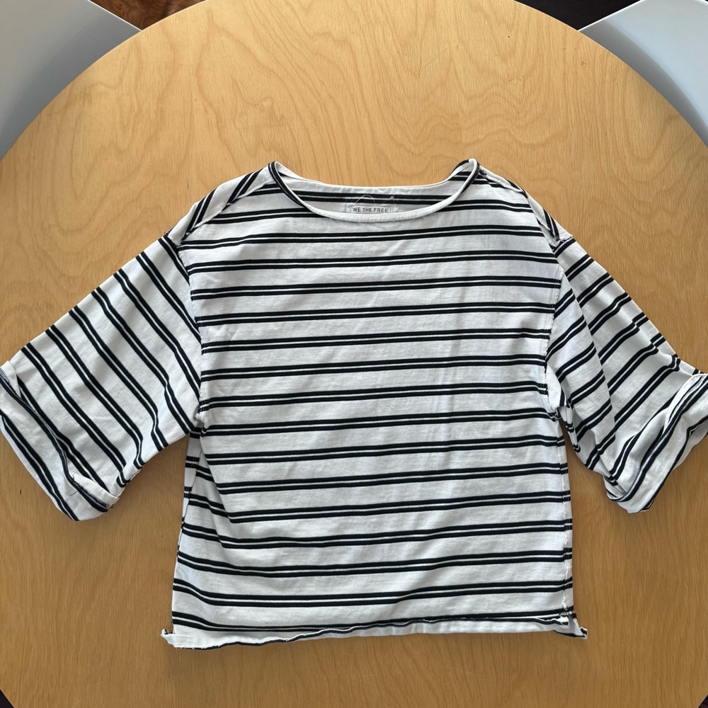 We The Free Monochrome Striped Top